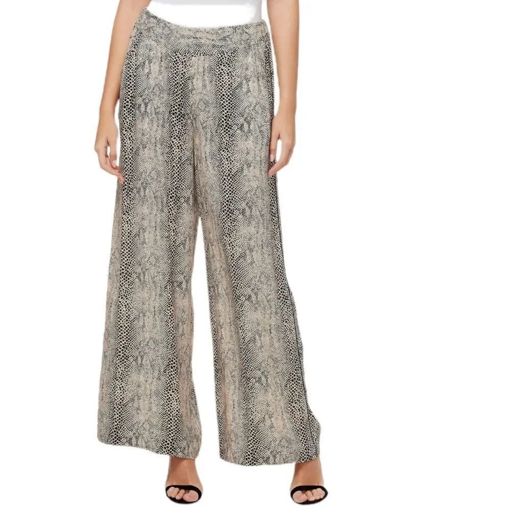 JESSICA SIMPSON Saydee Snake Print Wide Leg Pants L